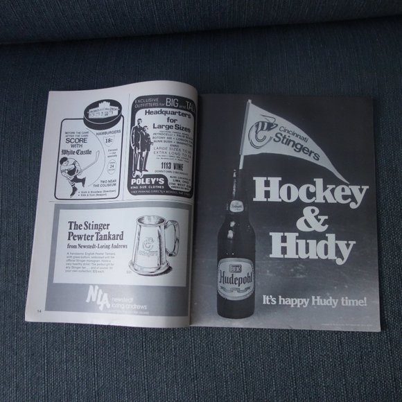 Vintage Hockeytime Cincinnati Stingers vs Houston Aeros Program November 30 1977 - Picture 14 of 15